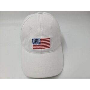 Seaside Harding Lane American Flag Strapback Adjustable Hat Cap Men Women White